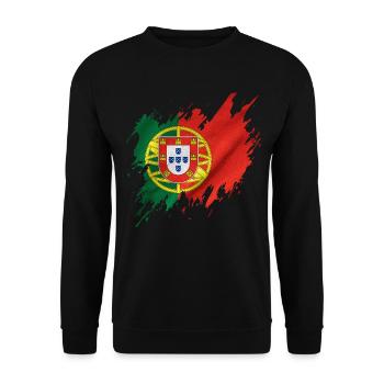 Drapeau du Portugal, style déchiré - Sweat-shirt Unisexe - noir - Devant - Alina (178cm) & Michal (187cm)