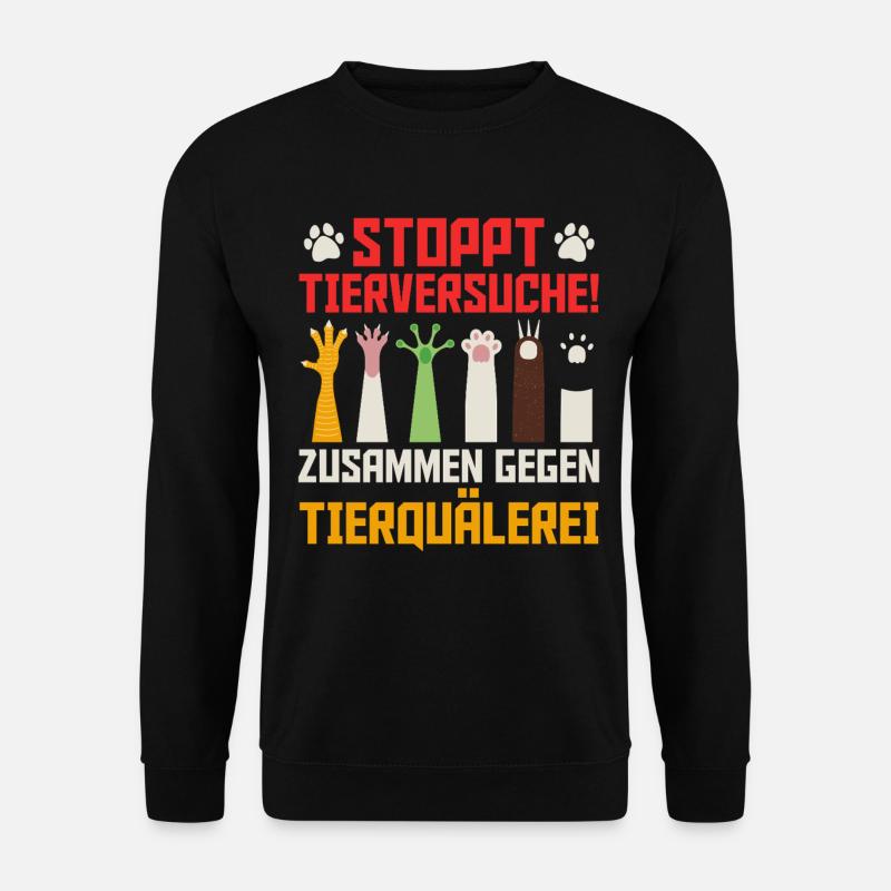 Tierschutz STOPPT TIERVERSUCHE LUSTIG - Unisex Pullover - Schwarz