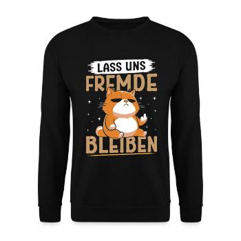 Mallorca LET'S STAY STRANGERS Fun - Unisex Sweatshirt - black - Front - Alina (178cm) & Michal (187cm)