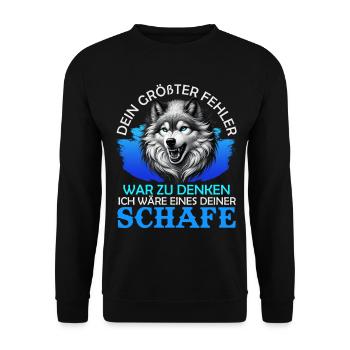Wolf Spirit DEIN GRÖSSTER FEHLER Lustiges - Sweat-shirt Unisexe - noir - Devant - Alina (178cm) & Michal (187cm)