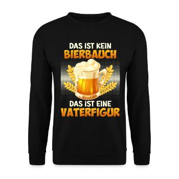 Soon dad NO BEER BELLY BUT FATHER FIGURE - Unisex Sweatshirt - black - Front - Alina (178cm) & Michal (187cm)
