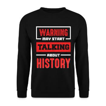 Avertissement Historique Parlez maintenant - Sweat-shirt Unisexe - noir - Devant - Alina (178cm) & Michal (187cm)