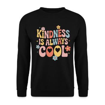 Kindness is always cool Colorful flowers - Unisex Sweatshirt - black - Front - Alina (178cm) & Michal (187cm)