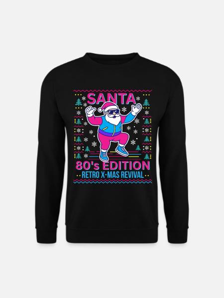 Ugly Christmas -80s Santa Claus Edition - Unisex Sweatshirt - black