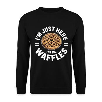 Waffle Love Funny Waffle Design - Unisex Sweatshirt - black - Front - Alina (178cm) & Michal (187cm)