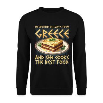 Griechische Schwiegermutter Griechenland - Unisex Pullover - Schwarz - Vorne - Alina (178cm) & Michal (187cm)