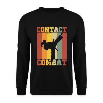 Silhouette einer Karatefrau – Combat Contact  - Unisex Pullover - Schwarz - Vorne - Alina (178cm) & Michal (187cm)