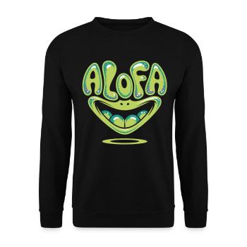 Chemise Alofa Cool Frog avec ambiance tropicale - Sweat-shirt Unisexe - noir - Devant - Alina (178cm) & Michal (187cm)
