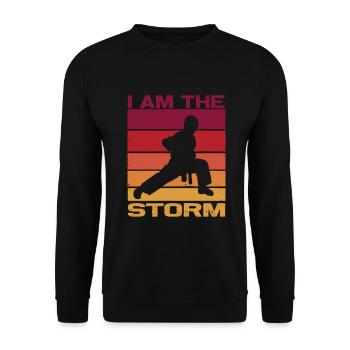 Silhouette d’un combattant de karaté - Combat Contact - Sweat-shirt Unisexe - noir - Devant - Alina (178cm) & Michal (187cm)