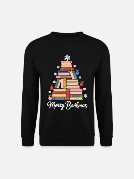 Weihnachtsbaum aus Büchern Perfekt für Leseratten - Unisex Pullover - Schwarz
