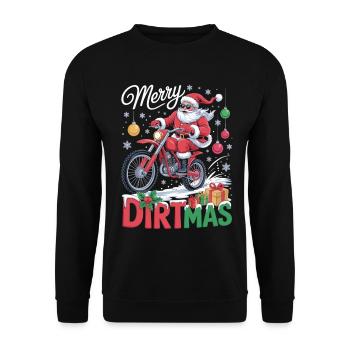 Merry Dirtmas – T-shirt de Noël motocross - Sweat-shirt Unisexe - noir - Devant - Alina (178cm) & Michal (187cm)