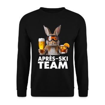 Après-Ski Häschen Team - Unisex Pullover - Schwarz - Vorne - Alina (178cm) & Michal (187cm)
