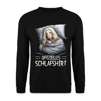 Official Sleep Shirt Afghan Greyhound - Unisex Sweatshirt - black - Front - Alina (178cm) & Michal (187cm)