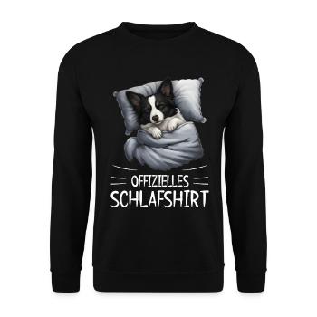 Official Sleep Shirt Border Collie Dog - Unisex Sweatshirt - black - Front - Alina (178cm) & Michal (187cm)
