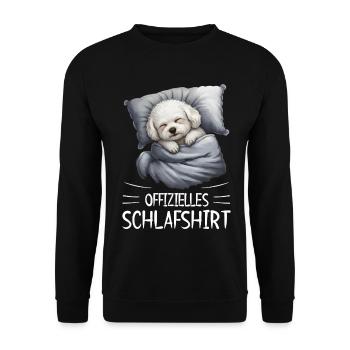 Official Dog Dreams Sleep Shirt - Unisex Sweatshirt - black - Front - Alina (178cm) & Michal (187cm)