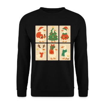 Oie Noël Drôle Père Noël Noël - Sweat-shirt Unisexe - noir - Devant - Alina (178cm) & Michal (187cm)