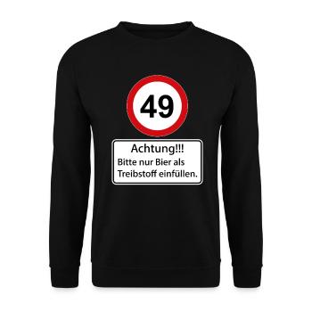 49 Caution only fill beer as fuel - Unisex Sweatshirt - black - Front - Alina (178cm) & Michal (187cm)