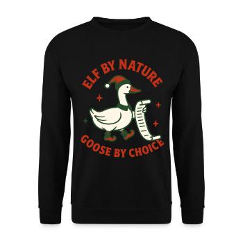 Elfe de Noël par nature Choix de l’oie - Sweat-shirt Unisexe - noir - Devant - Alina (178cm) & Michal (187cm)