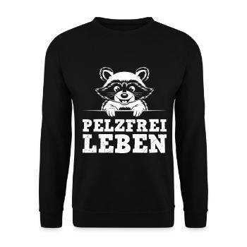 Tierschutz PELZFREIES LEBEN Lustiges - Unisex Pullover - Schwarz - Vorne - Alina (178cm) & Michal (187cm)