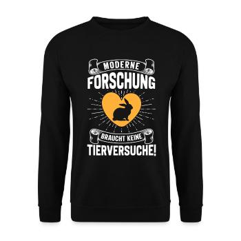 Animal welfare MODERN RESEARCH DOES NOT NEED - Unisex Sweatshirt - black - Front - Alina (178cm) & Michal (187cm)
