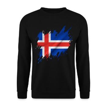 Drapeau islandais, style déchiré - Sweat-shirt Unisexe - noir - Devant - Alina (178cm) & Michal (187cm)