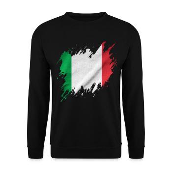 Drapeau italien, style déchiré - Sweat-shirt Unisexe - noir - Devant - Alina (178cm) & Michal (187cm)