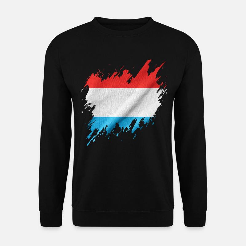 Luxemburger Flagge, Rissenstil - Unisex Pullover - Schwarz