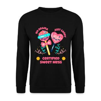 Sugar Crew Candy Team Gift - Unisex Sweatshirt - black - Front - Alina (178cm) & Michal (187cm)
