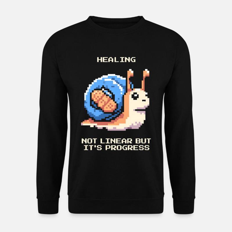 Heilung ist nicht linear | Fortschritt, Genesung - Unisex Pullover - Schwarz