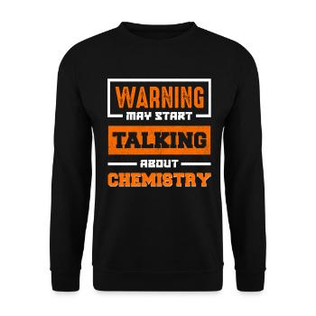 Warnung: Redet über Chemie - Unisex Pullover - Schwarz - Vorne - Alina (178cm) & Michal (187cm)
