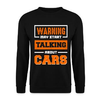 Warning: Cars start talking - Unisex Sweatshirt - black - Front - Alina (178cm) & Michal (187cm)