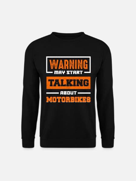 Warning: Start motorcycle talks - Unisex Sweatshirt - black