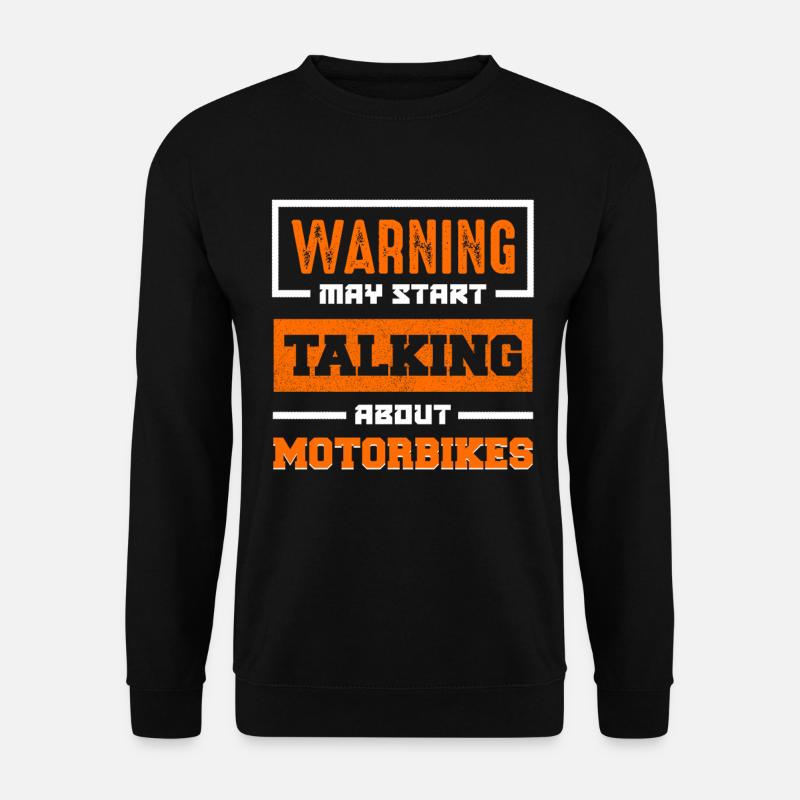 Warnung Motorradgespräche Starten - Unisex Pullover - Schwarz