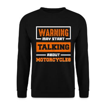 Avertissement : Parlons de motos - Sweat-shirt Unisexe - noir - Devant - Alina (178cm) & Michal (187cm)