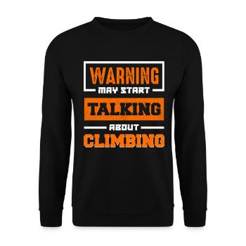 Warning: Talking about climbing - Unisex Sweatshirt - black - Front - Alina (178cm) & Michal (187cm)