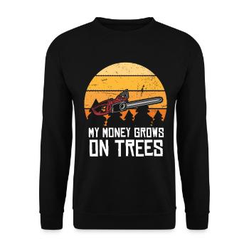 L’argent pousse sur les arbres – Chainsaw Joke - Sweat-shirt Unisexe - noir - Devant - Alina (178cm) & Michal (187cm)