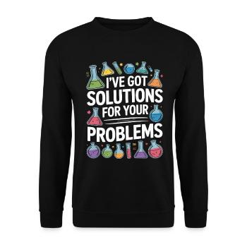 Technicien de laboratoire, j’ai une solution pour le laboratoire médical - Sweat-shirt Unisexe - noir - Devant - Alina (178cm) & Michal (187cm)