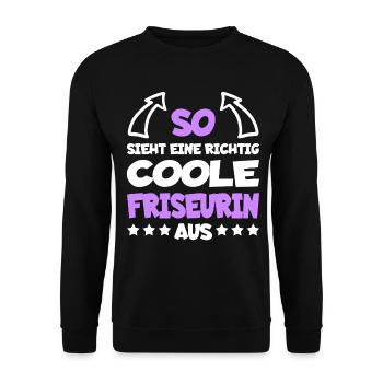 Vraiment cool Métier de coiffeur Drôle de dicton - Sweat-shirt Unisexe - noir - Devant - Alina (178cm) & Michal (187cm)