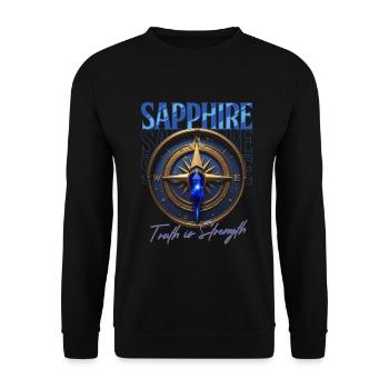Birthstone September Sapphire - Unisex Sweatshirt - black - Front - Alina (178cm) & Michal (187cm)