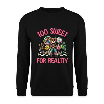 Zuckerlaune Perfektes Geschenk Süßigkeiten - Unisex Pullover - Schwarz - Vorne - Alina (178cm) & Michal (187cm)