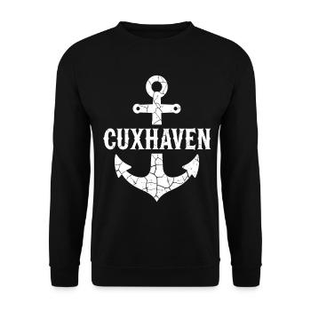 Anchor Cuxhaven North Sea - Unisex Sweatshirt - black - Front - Alina (178cm) & Michal (187cm)