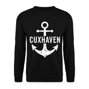 Anchor Cuxhaven North Sea - Unisex Sweatshirt - black - Front - Alina (178cm) & Michal (187cm)