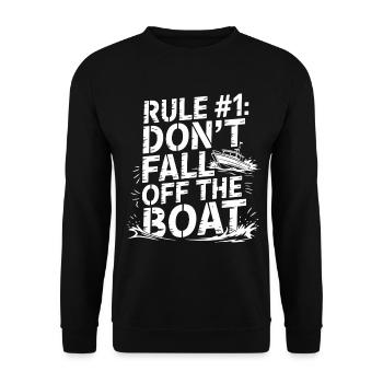 Rule No.1: Don't fall off the boat - Unisex Sweatshirt - black - Front - Alina (178cm) & Michal (187cm)