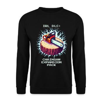 Realworld DLC: Chainsaw Upgrade | Forest - Unisex Sweatshirt - black - Front - Alina (178cm) & Michal (187cm)