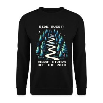 Nebenquest: Wanderer jagen | Ranger - Unisex Pullover - Schwarz - Vorne - Alina (178cm) & Michal (187cm)