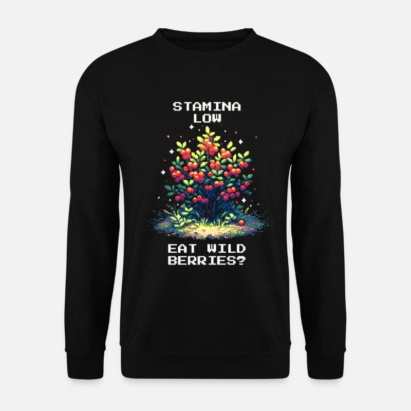 Ausdauer low? Wilde Beeren essen? | Bushcraft - Unisex Pullover - Schwarz