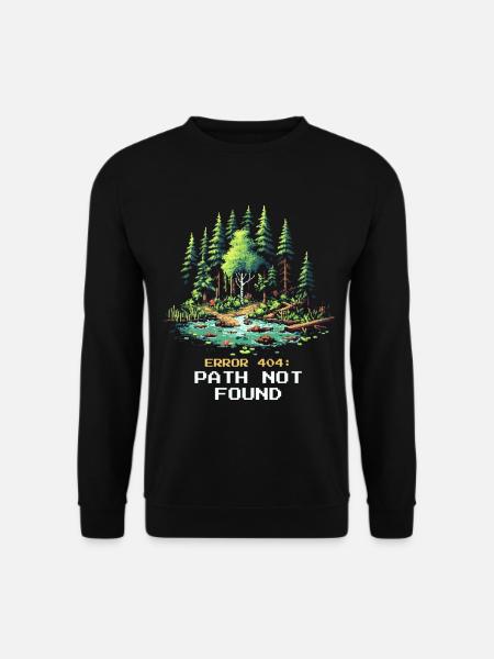 Fehler 404: Pfad nicht gefunden | Wandern - Unisex Pullover - Schwarz