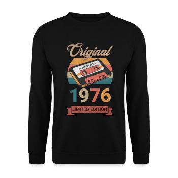 Original 1976 Limited Edition Geburtstag Geschenk - Unisex Pullover - Schwarz - Vorne - Alina (178cm) & Michal (187cm)
