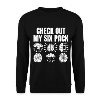Check out my six Pack - Unisex Sweatshirt - black - Front - Alina (178cm) & Michal (187cm)