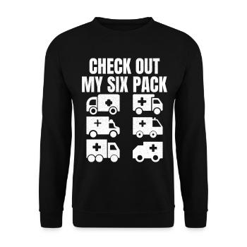 Check out my six Pack - Unisex Sweatshirt - black - Front - Alina (178cm) & Michal (187cm)